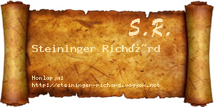 Steininger Richárd névjegykártya